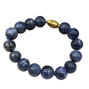 Sodalite Polished Beads Knotted Vintage Bracelet
